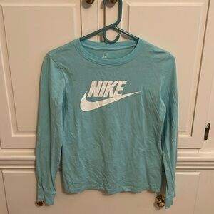 Nike The Nike Tee Women's Long Sleeve Shirt Mint Green Sportswear Essential XS